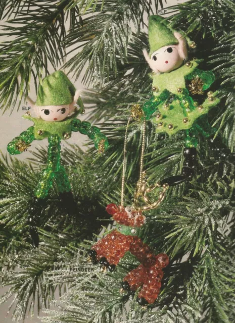 Adornos de patrones artesanales navideños con cuentas pingüino cisne elfo ángel copos de nieve L33