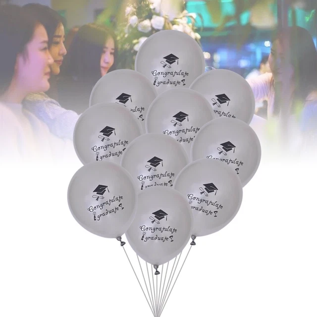 10 pezzi palloncino stampa decorazione palloncino per tavoli studenti festa (argento)