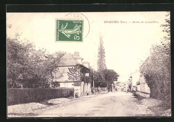 CPA Epaignes, Route de Cormeilles 1908