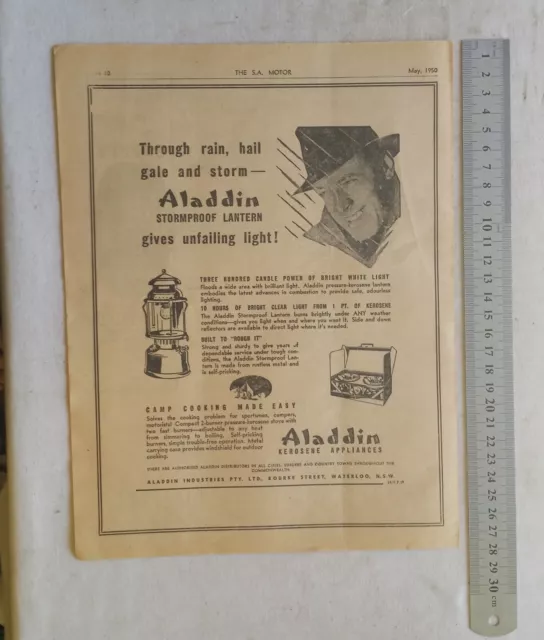 Aladdin Lantern & Stove Original Advertisement removed from a 1950 Magazine Lamp