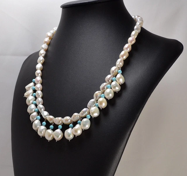 Collier Ancien Amérindien En Argent 925 Et Perles De Turquoise - Occasion
