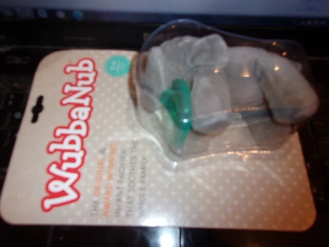 WubbaNub elephant 0-6m pacifier holder-new