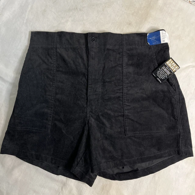 Vintage Dead Stock 90’s TOWNCRAFT Corduroy Shorts OP Hang Ten 38” W Surfer Black