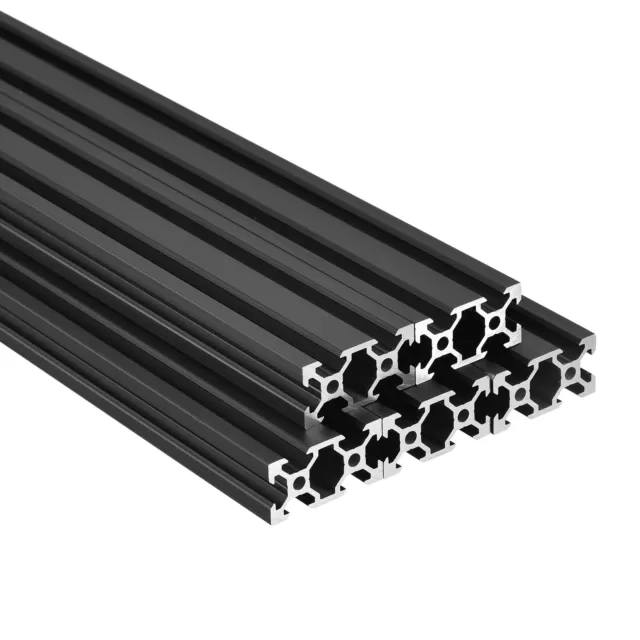 5pcs V Slot 2040 Aluminum Extrusion 1500mm 59 Inch Length Anodized Rail Black