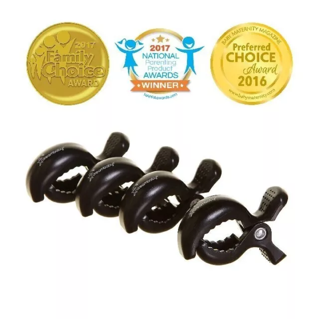 Dreambaby Strollerbuddy Stroller Clips 4 Pack - Black F2211