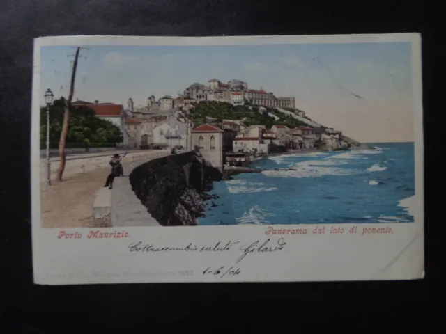 Cartolina Imperia Porto Maurizio Panorama Viaggiata 1904 Numis Subalpina