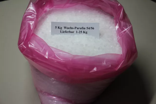 Kerzenwachs 5 kg Paraffin Pastillen  Weiß 54/56  ( Deutscher Hersteller )