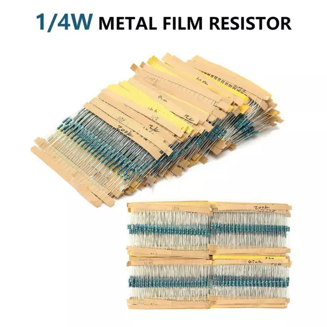 3120pcs/Set 156 Values 1/4W 1% Metal Film Resistors Assortment Kit 1 ohm-10M ohm