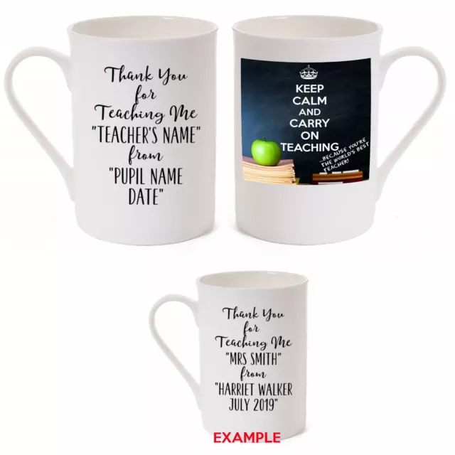 Personalizzato keep calm E Carry On Teaching Tazza Porcellana