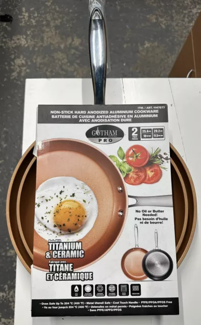 Brand New Gotham Steel Pro Non-Stick Frying Pans, 2 Pack No retail packaging