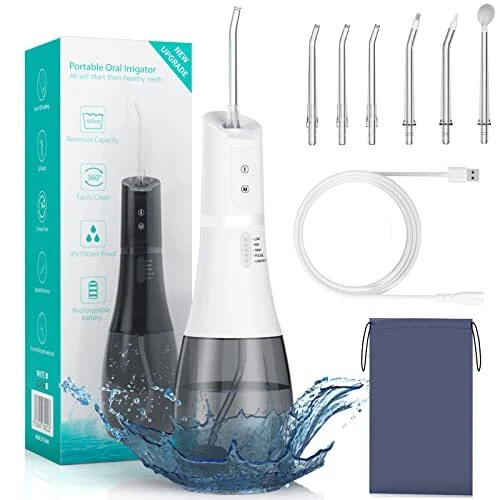 Sanpintech Idropulsore Dentale Portatile, 400ml Irrigatore Orale Profes