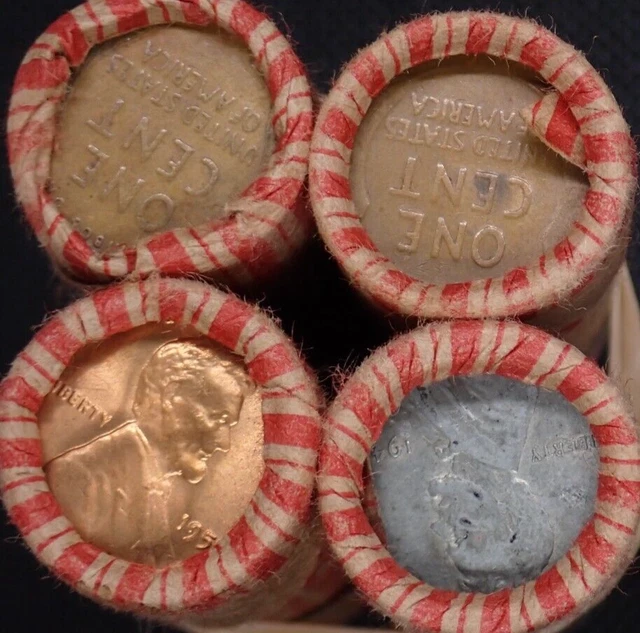 Estate Wheat Penny Roll Lot,  Wheat Cent Lot 1909 VDB -1958, Indian Head, Steel