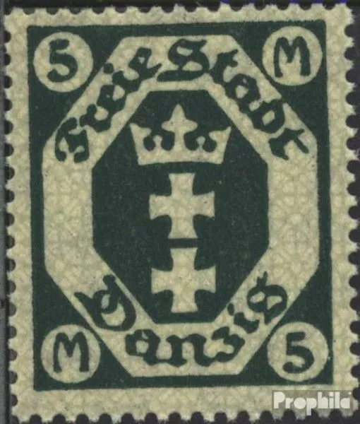 Danzig 124X stehendes Wasserzeichen postfrisch 1923 Großes Wappen