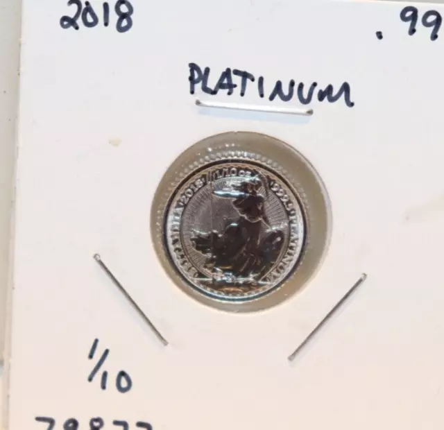 Great Britain 2018 £10 1/10 th-oz Platinum Britannia BU.