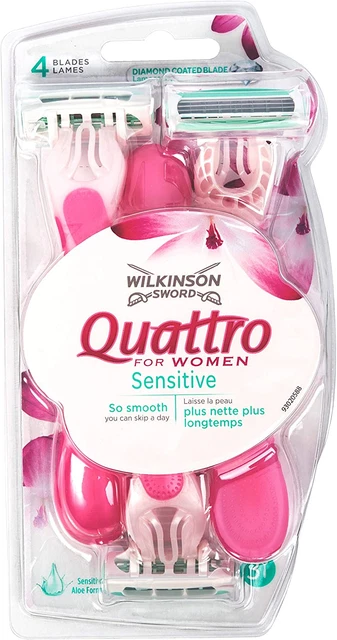 ESPADA WILKINSON - Quattro para mujer | Sensible | Navajas de afeitar desechables - 3 unidades de