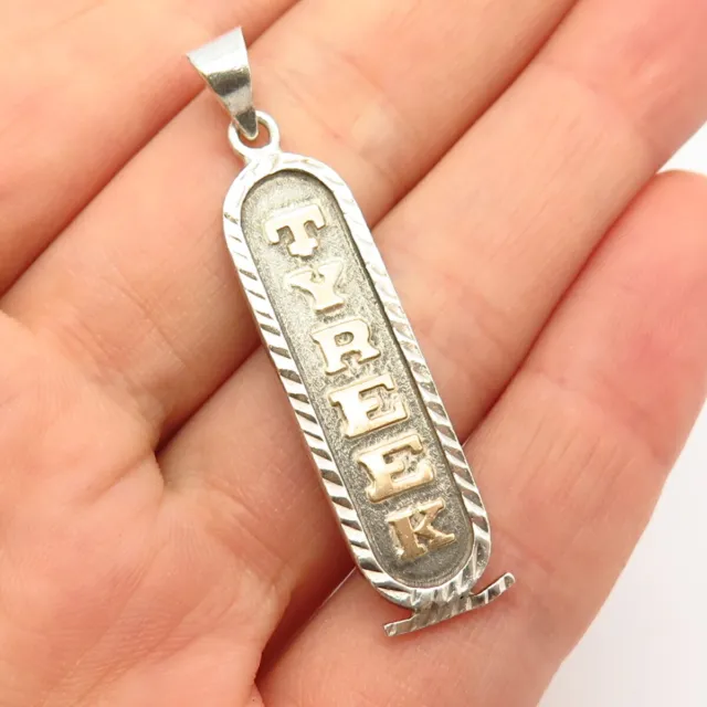 925 Sterling Silver / 14K "Tyreek" Personalized Egyptian Cartouch Pendant