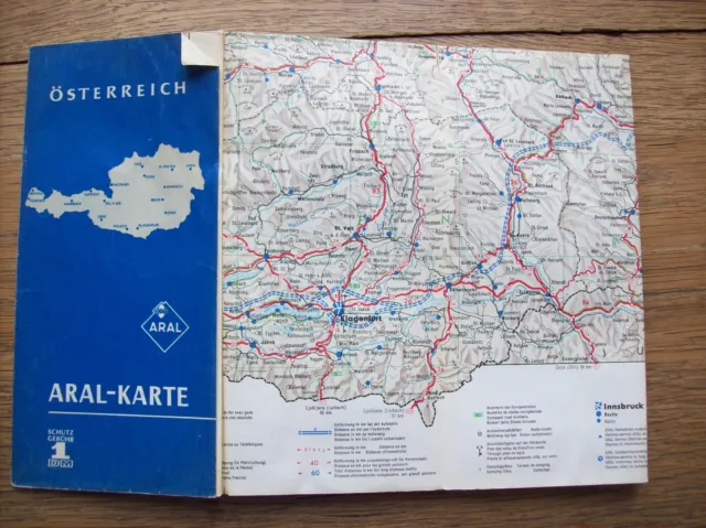 mehrfarbige BV-Karte Österreich Maßstab 1 : 500 000 *Aral ~1959*