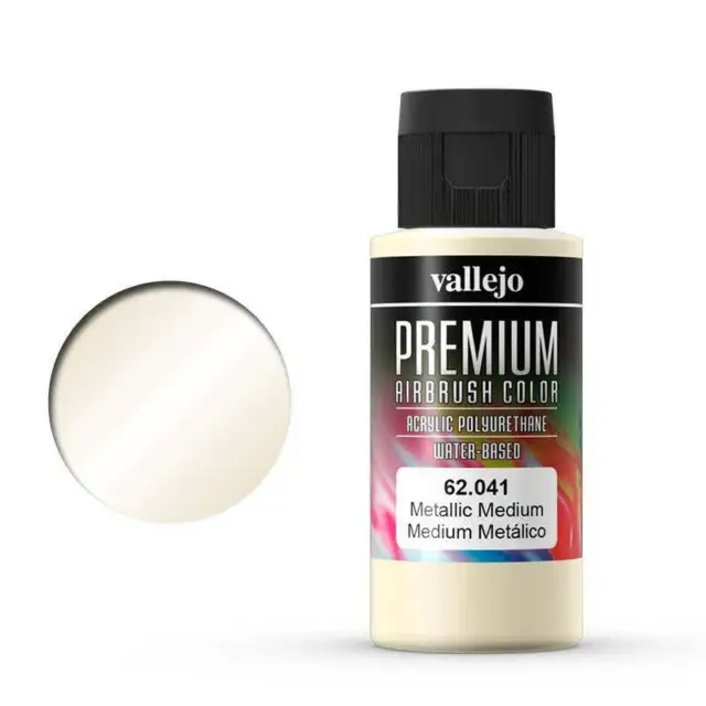 Vallejo 62041 Premium Colour Metallic Medium 60 Ml Acrylic Airbrush Paint