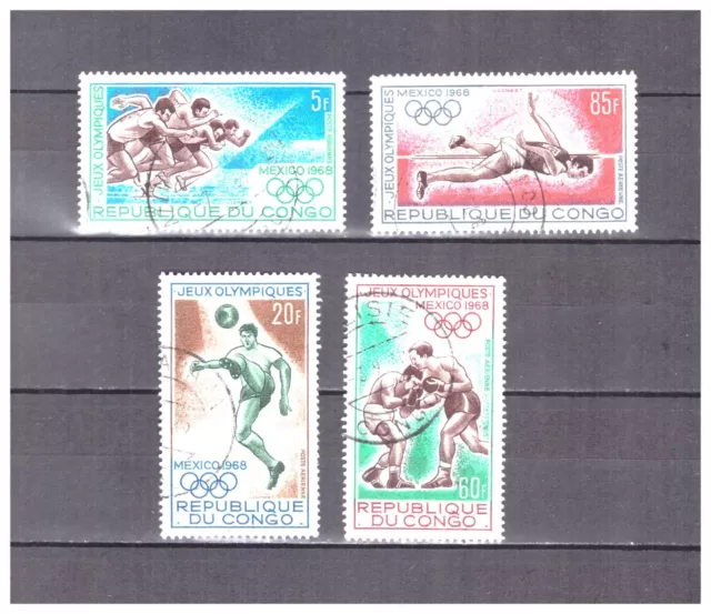 Congo   .  Pa  N°  74 / 77  .  Serie  J.o.  De  Mexico    Obliteree    Superbe .