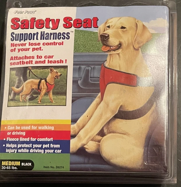 FOUR PAWS SAFETY Seat Vest Dog Harness Deluxe Support Large 65 110