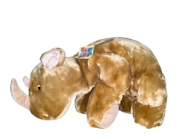 Animal Alley Toys R Us Rhino Rhinoceros Jumbo Plush 30" (Vintage 2000) NEW