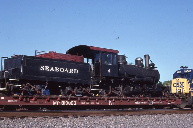 ORIGINAL 1996 RAILROAD SLIDE SAL SEABOARD AIR LINE 4 steam locomotive FLORIDA