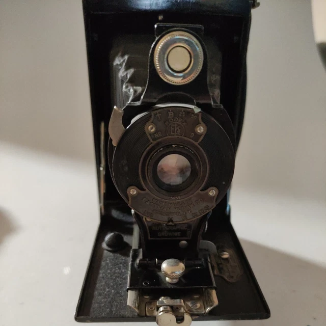 Antigua Kodak Autographic Eastman 7,9/98 mm n.o 2 plegable Browni-s393