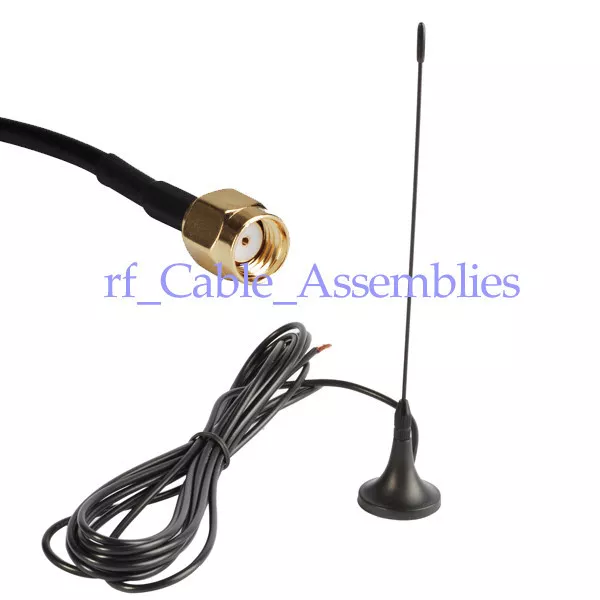 Antenna 433Mhz,3dbi RP SMA Plug Male straight with Magnetic base for Ham radio