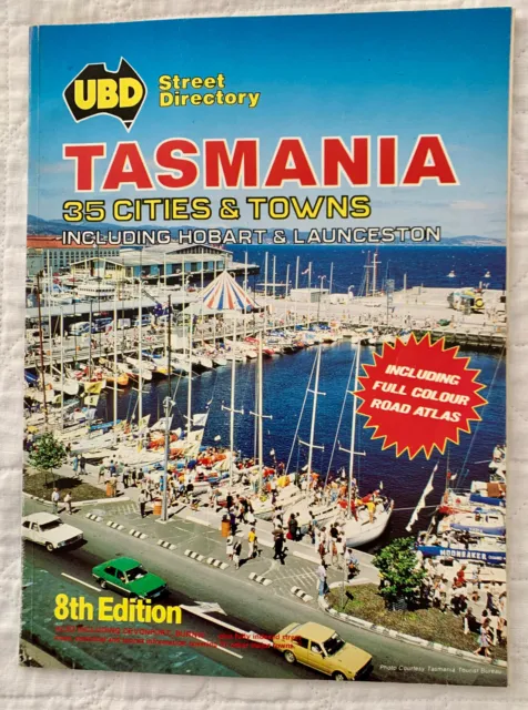 Vintage UBD Street Directory Tasmania 8th Edition (Paperback, 1985) FREE POSTAGE