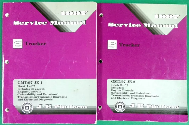 1997 Chevrolet Geo Tracker Shop Repair Service Maintenance Manual 2 Vol Set