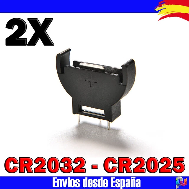 Socket Pila Cr2032 Porta Pila De Boton Pack 2 Unidades | Cuotas Sin Interés - Foto 2
