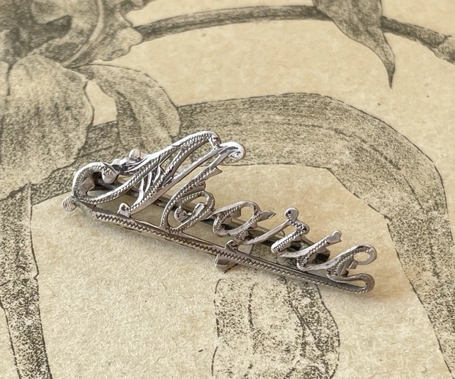 ANCIENNE BROCHE EN argent massif prénom MARIE - bijoux EUR 19,00 - PicClick FR