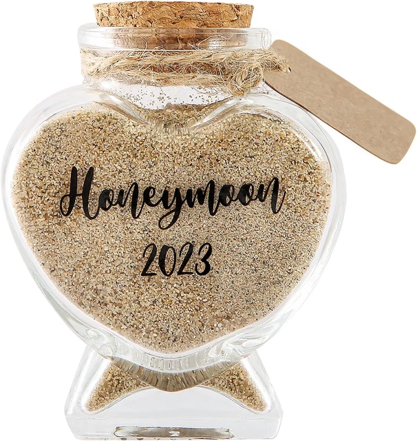 Honeymoon Sand Keepsake Jar, Romantic Honeymoon Gifts for Newlywed Couple, Bride
