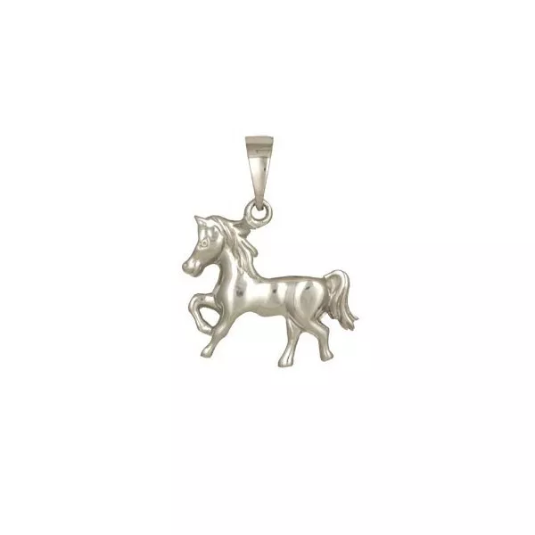 Kleines Pferd! Silber 3D Pferde Anhänger Kettenanhänger Mädchen Kinder Schmuck
