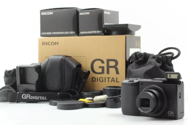 TOP MINT IN BOX RICOH GR DIGITAL 8.1MP Compact Camera + Ricoh gw-1 gh-1 JAPAN