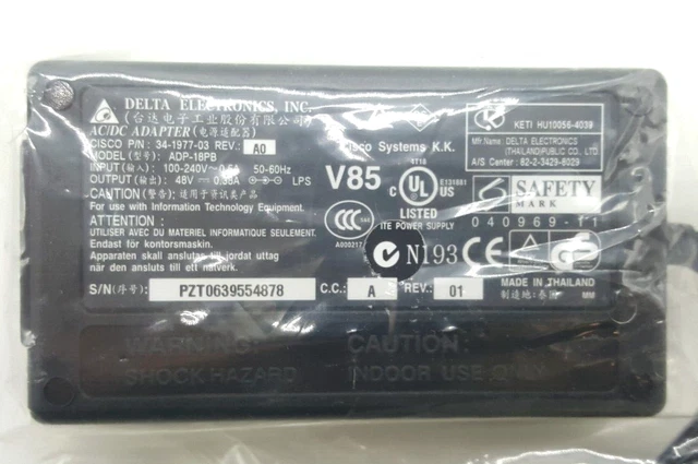 AC Adapter Charger For Cisco AIR LAP1142N A K9 Aironet 1140 Wireless Power PSU E - Foto 8