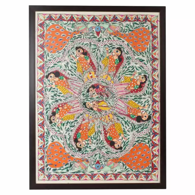 Handmade Madhubani Painting Mithila Bihar Folk Indian Art Home Décor Gift