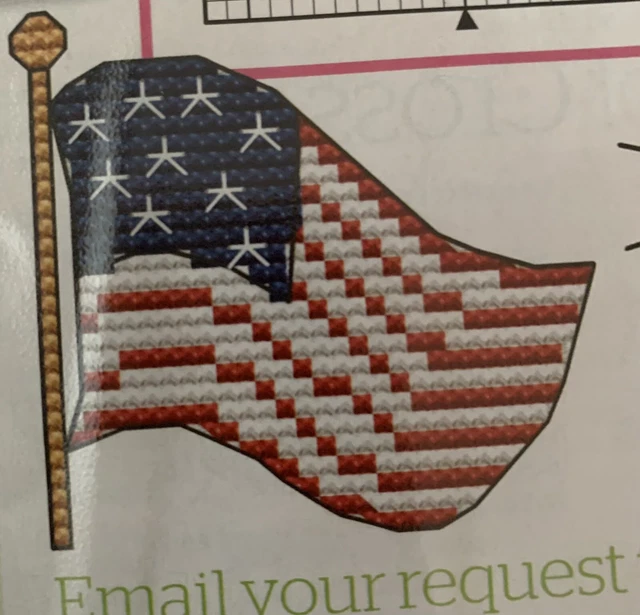 Tabla de diseño de punta de cruz pequeña bandera estadounidense