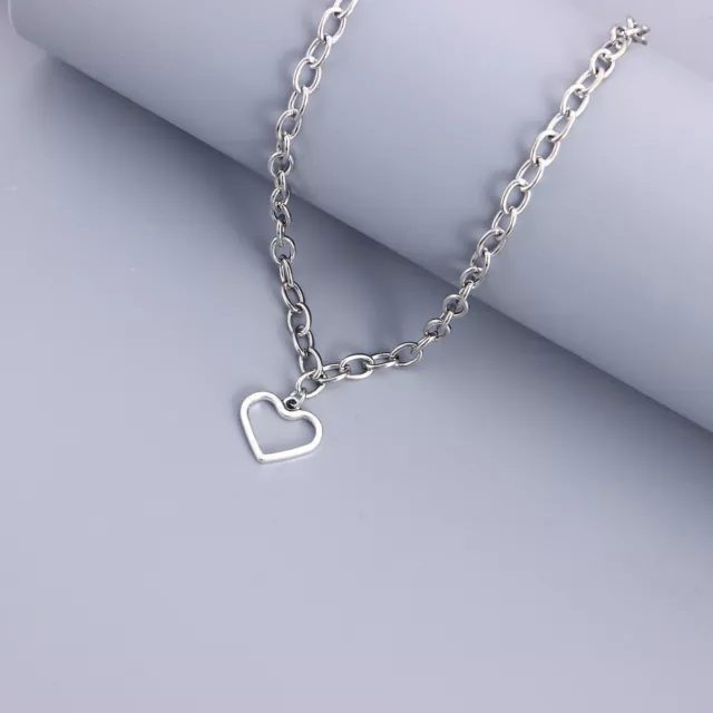 925 Silver Filled Heart Love Pendant Chain Necklace Womens Girls Jewelry Choker