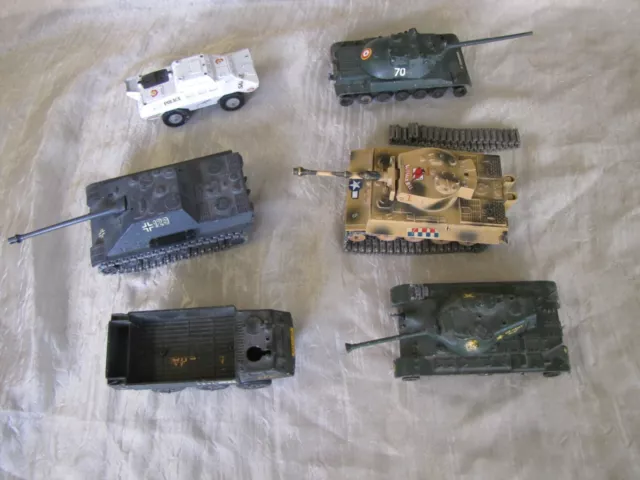 LOT à restaurer TANK CHAR Militaire Blindé M47 PATTON AMX BERLIET OPS SOLIDO x6