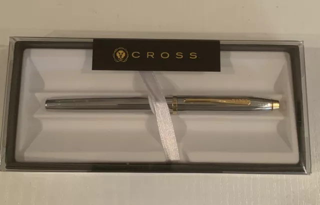 Cross Century II Medalist Selectip Rollerball Pen in Chrome with 23K Gold Trim