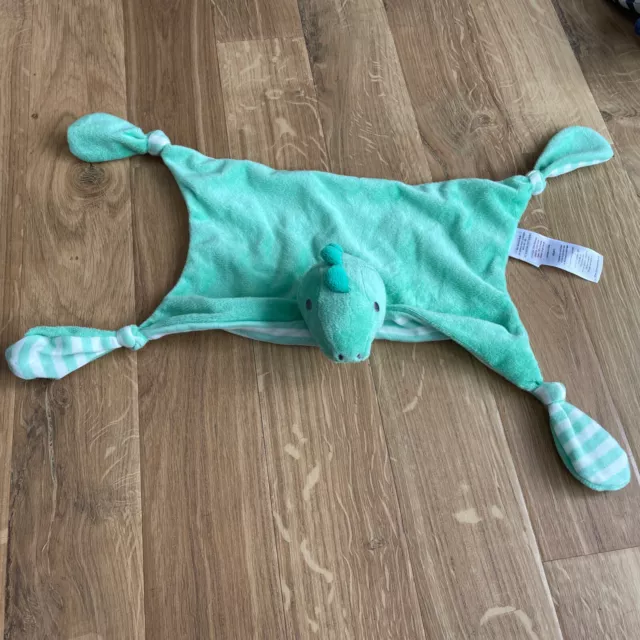 Jojo Maman Bebe Green Dinosaur Comforter Soother Blankie Blanket Soft Toy vgc