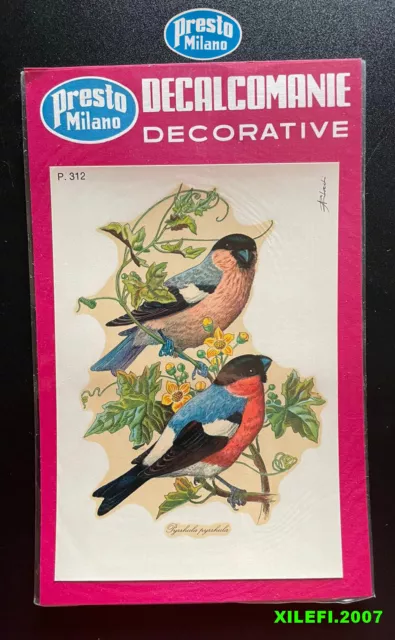 uccelli ciuffolotto decalcomanie decorative anni 70 presto mi vintage 70 uccello
