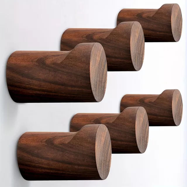 Natural Beech Walnut Wooden Wall Hook Peg Hat Coat Hook Hanger Chunky Key Holder