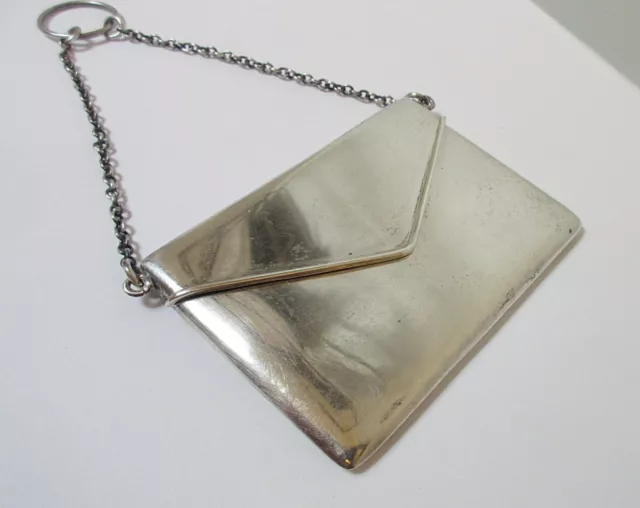 Antique Silver Envelope  Card Case Finger Ring James Deakin 1909