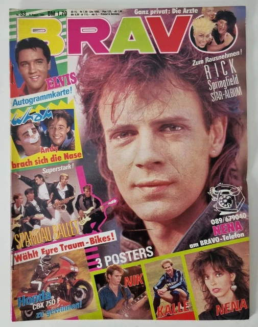 Bravo 33 vom 9.8.1984 Rick Springfield / Elvis / Wham / Spandau Ballet (C1101)