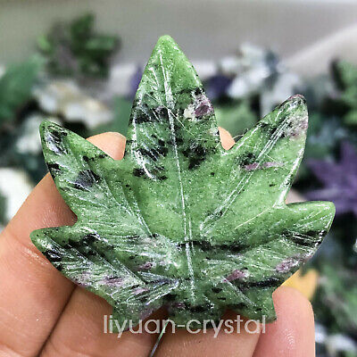 2''Natural Zoisite Quartz Hand Carved Leaves Skull Crystal healing 1pc