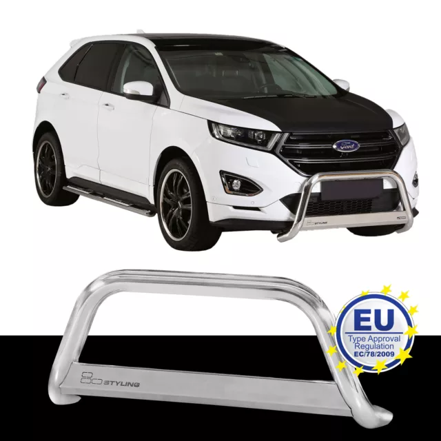 Barre de Protection Personnes Inox Convient pour Ford Edge à Partir 2016 Chrome