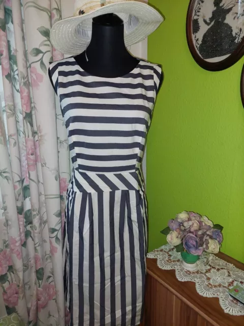 Maritimes  Damen Kleid von  BOSS  Blau / Weiß gestreift  Gr. 36 ,  elegant / Top