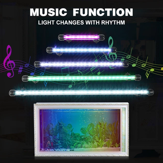 Small Fish Tank LED Light Aquarium Lighting Submersible Bar Lamp Waterproof 2